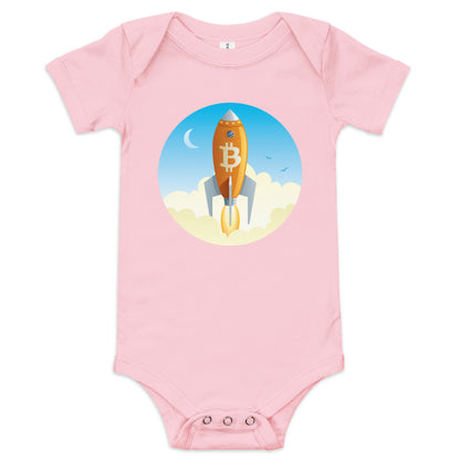 Bitcoin Rocket Baby short sleeve one piece