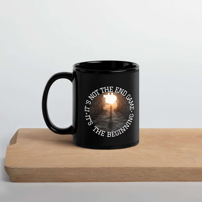 Its not the end game, Once Bitten logo Black Glossy Mug