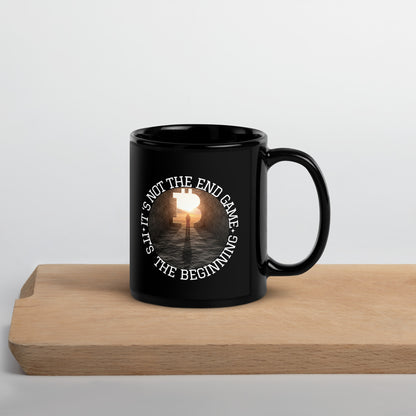 Its not the end game, Once Bitten logo Black Glossy Mug