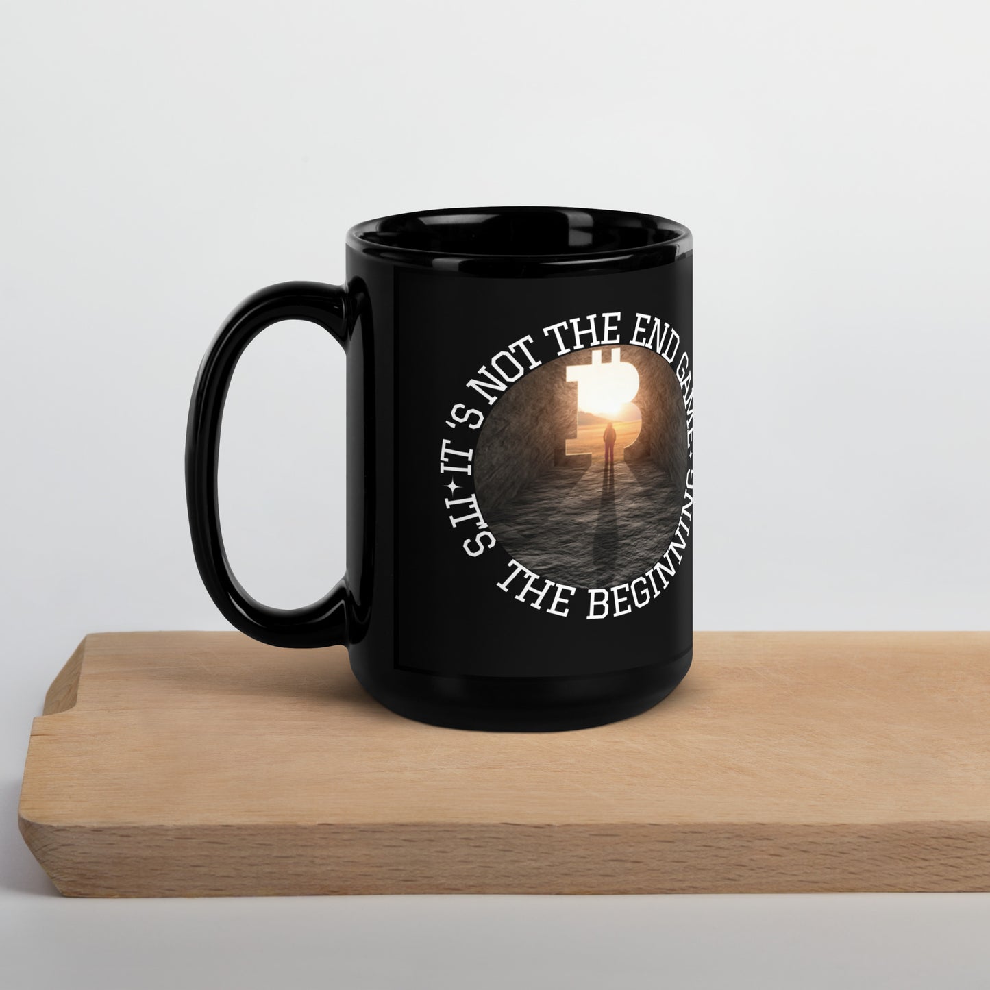 Its not the end game, Once Bitten logo Black Glossy Mug