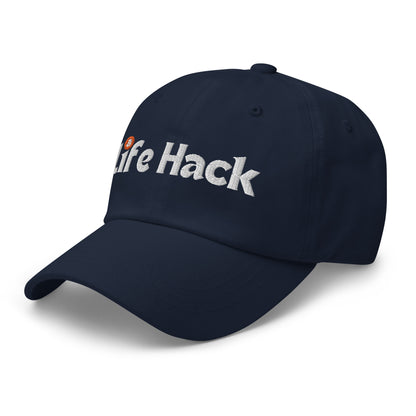 Life Hack Dad Hat – Adjustable cotton cap with a Bitcoin-themed 'Life Hack' design