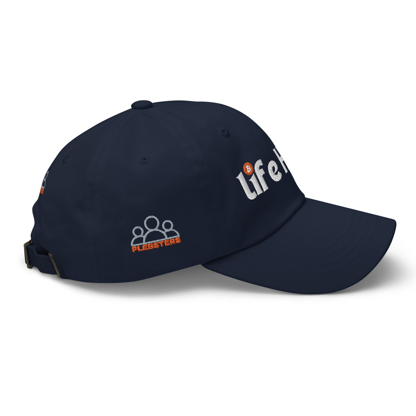 Life Hack Dad Hat – Adjustable cotton cap with a Bitcoin-themed 'Life Hack' design