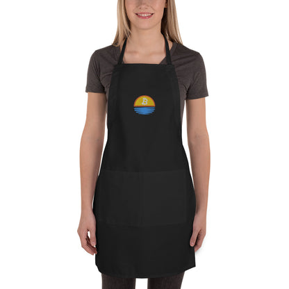 Bitcoin Sunset Embroidered Apron