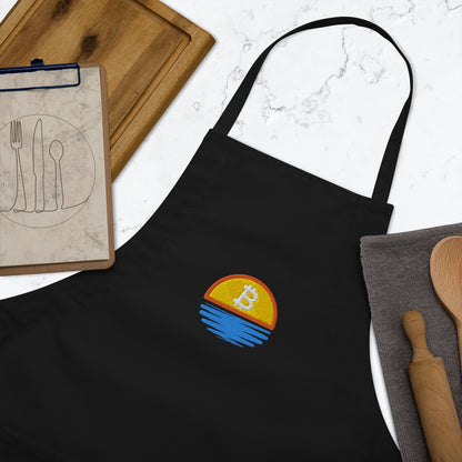 Bitcoin Sunset Embroidered Apron