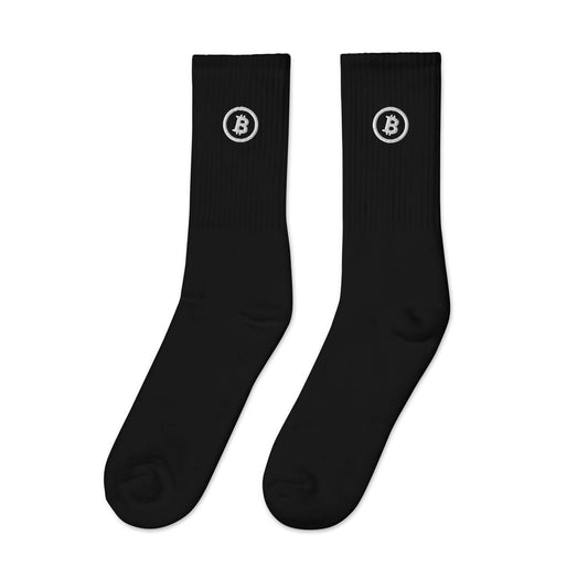 Bitcoin Embroidered Socks – Comfortable socks with embroidered Bitcoin logo design