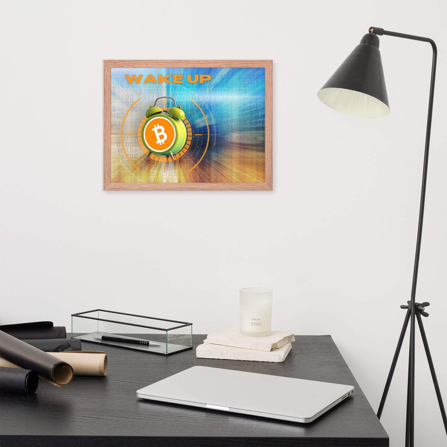 Wake Up Bitcoin Framed poster
