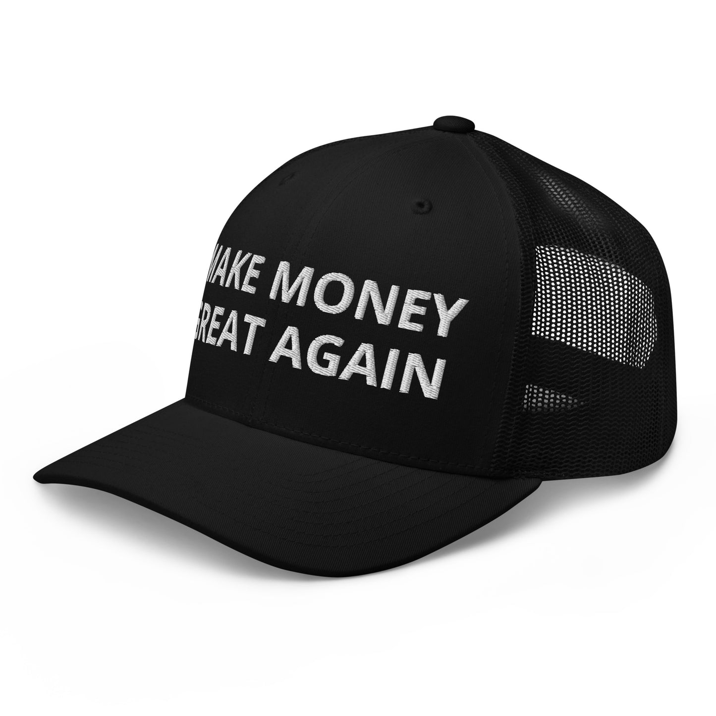 MAKE MONEY GREAT AGAIN Trucker Cap – Mesh-back cap with Bitcoin-themed slogan design