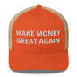 MAKE MONEY GREAT AGAIN Trucker Cap – Mesh-back cap with Bitcoin-themed slogan design