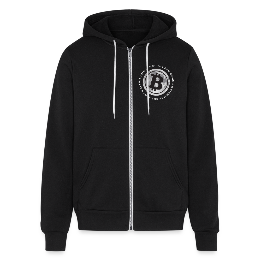 Bitcoin is not the end game Bella + Canvas Unisex Full Zip Hoodie - black