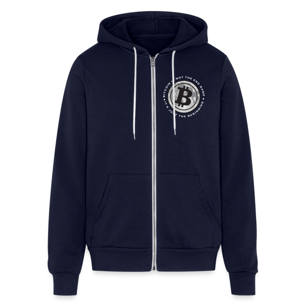 Bitcoin is not the end game Bella + Canvas Unisex Full Zip Hoodie - navy
