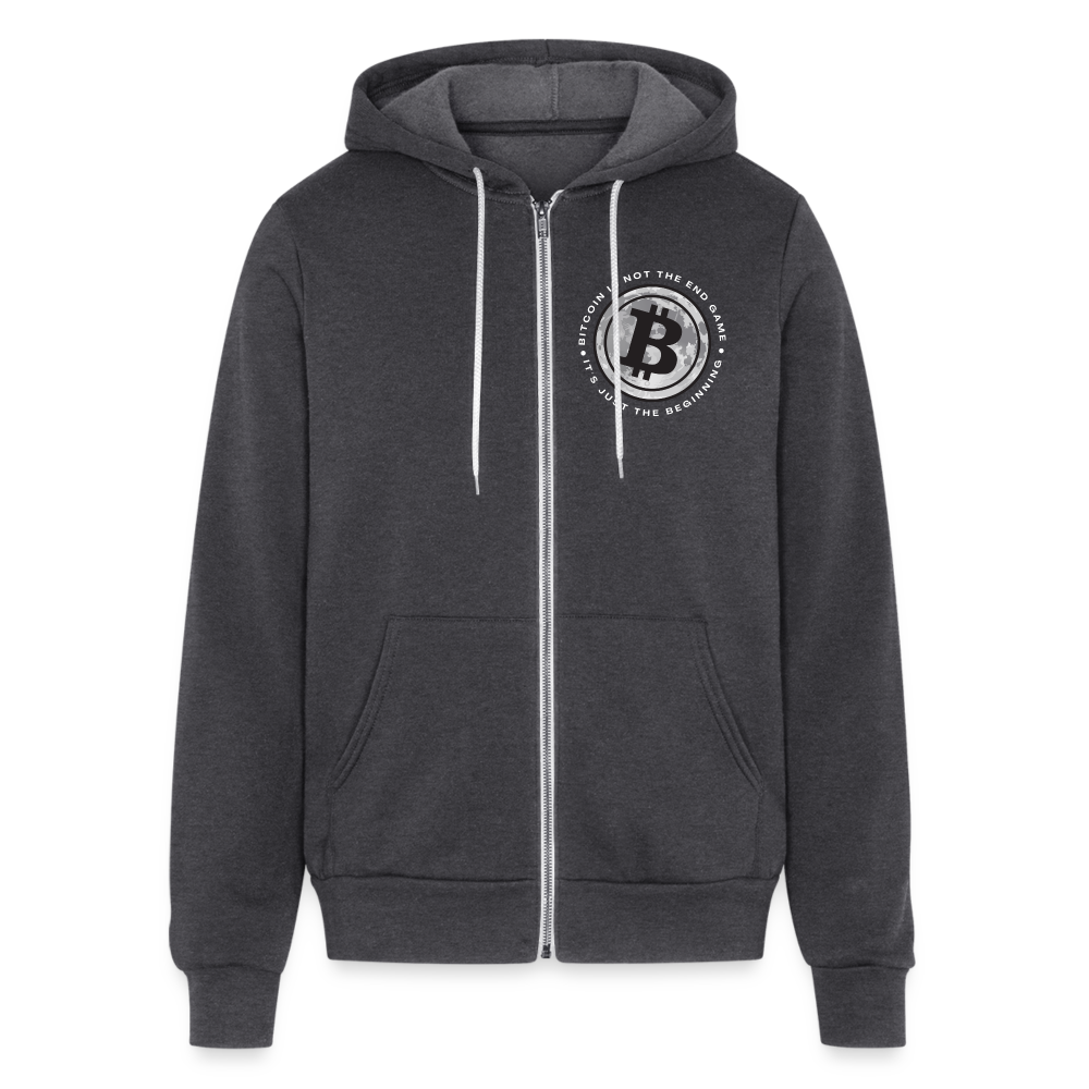 Bitcoin is not the end game Bella + Canvas Unisex Full Zip Hoodie - charcoal grey