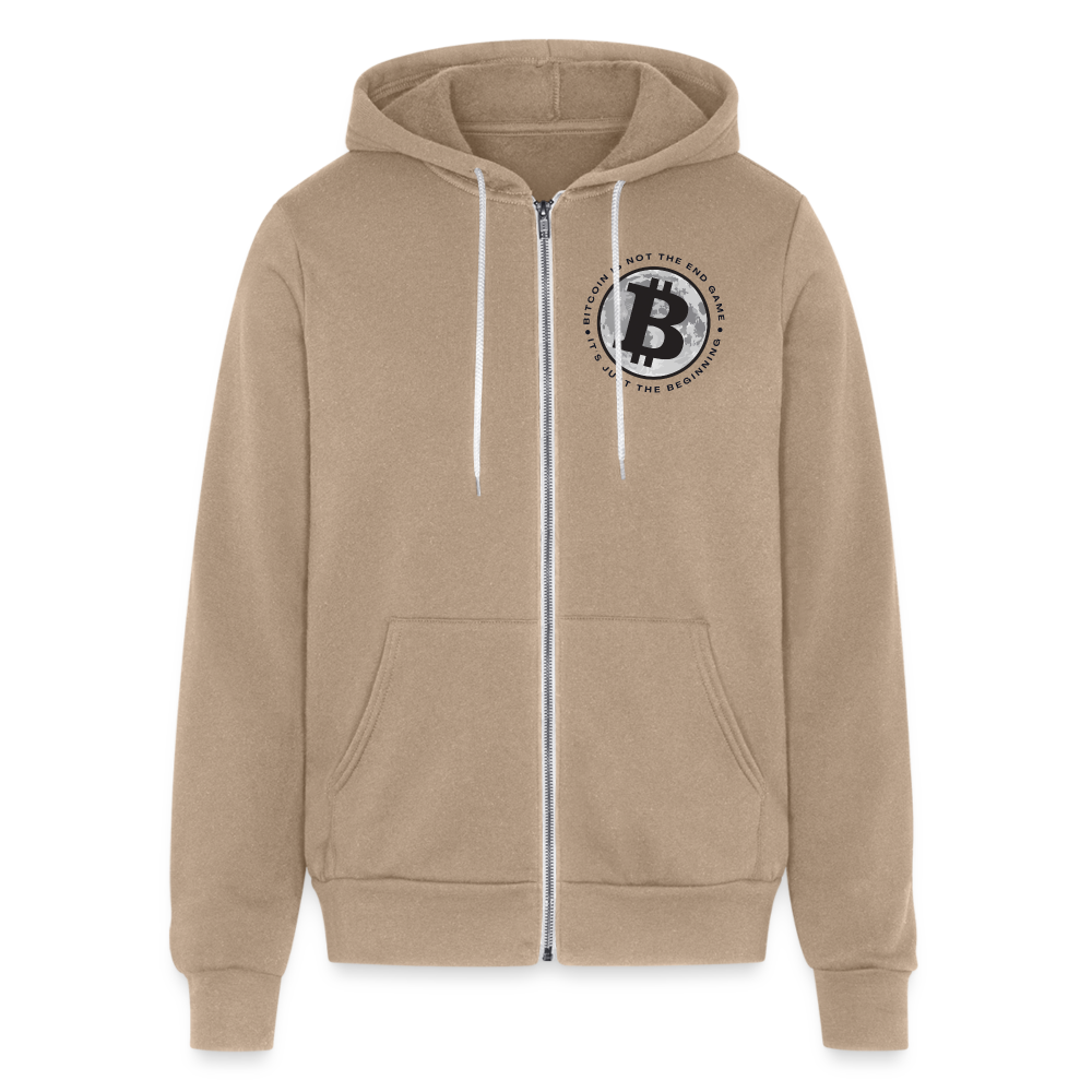 Bitcoin is not the end game Bella + Canvas Unisex Full Zip Hoodie - tan