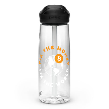 Fix the money fix the world Sports water bottle