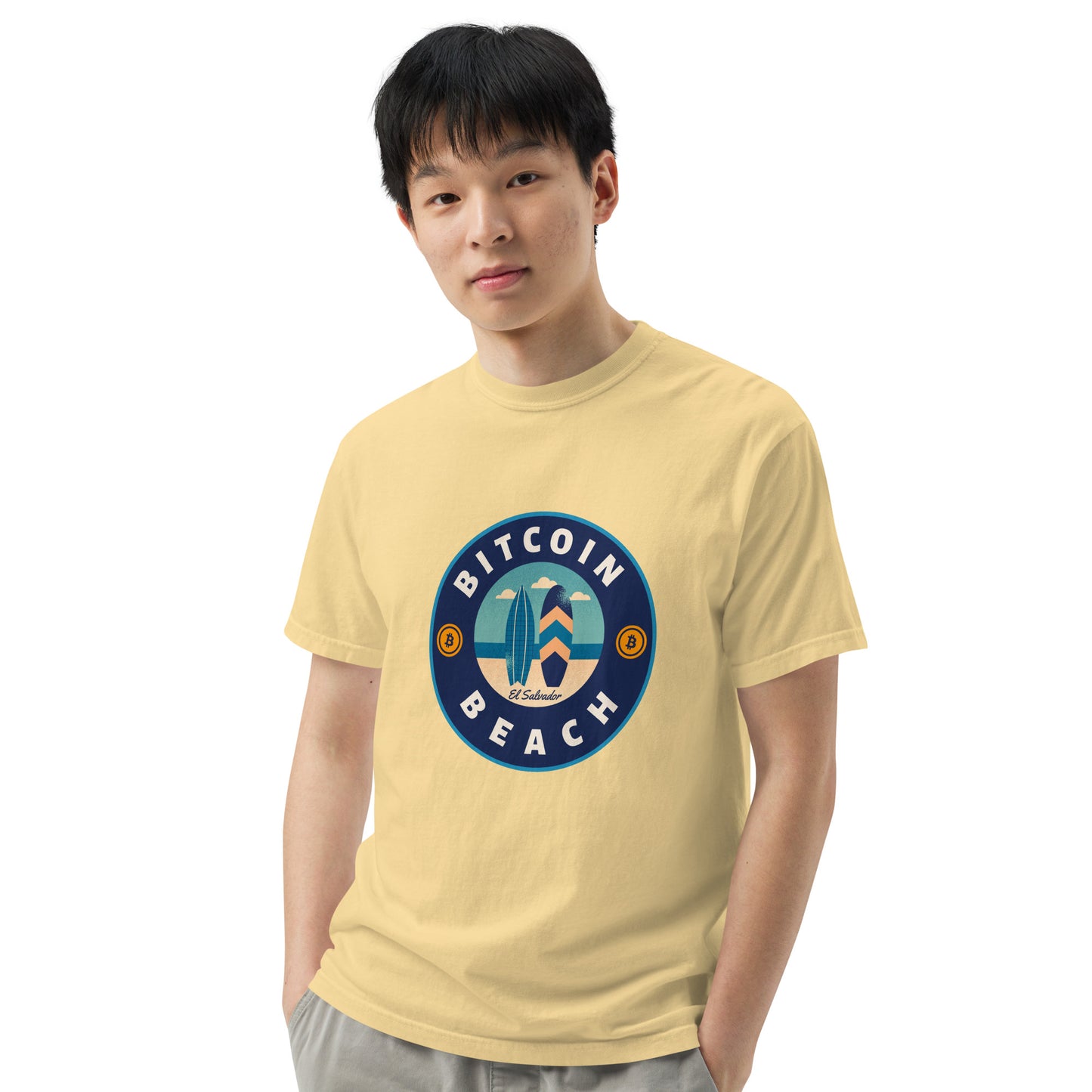 Bitcoin Beach EL Salvador Unisex garment-dyed heavyweight t-shirt