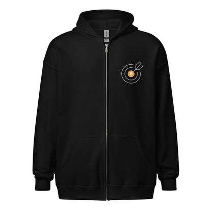 The Goal is Living Life on Your Own Terms Unisex Heavy Blend Zip Hoodie – Cozy zip-up hoodie with an empowering Bitcoin-themed design