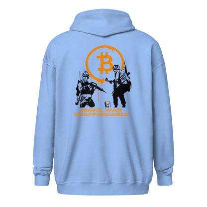 Bitcoin Make War Unaffordable Unisex heavy blend zip hoodie