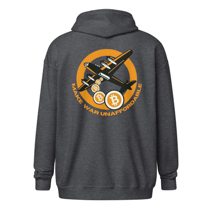 Bitcoin Make War Unaffordable Unisex heavy blend zip hoodie