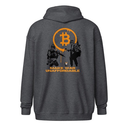 Bitcoin Make War Unaffordable Unisex heavy blend zip hoodie