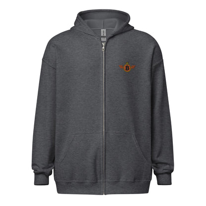 Bitcoin Orange Wings Unisex heavy blend zip hoodie