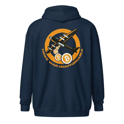 Bitcoin Make War Unaffordable Unisex heavy blend zip hoodie