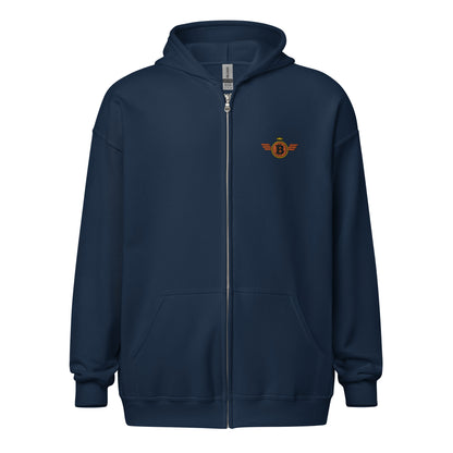 Bitcoin Orange Wings Unisex heavy blend zip hoodie