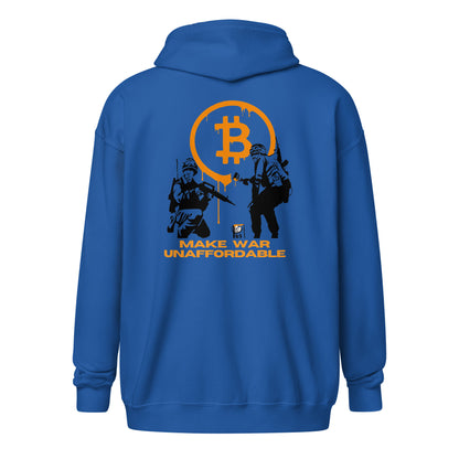 Bitcoin Make War Unaffordable Unisex heavy blend zip hoodie