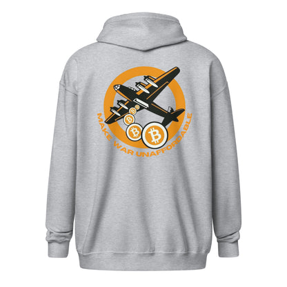 Bitcoin Make War Unaffordable Unisex heavy blend zip hoodie