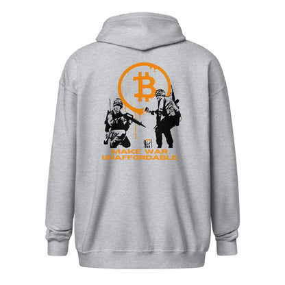 Bitcoin Make War Unaffordable Unisex heavy blend zip hoodie