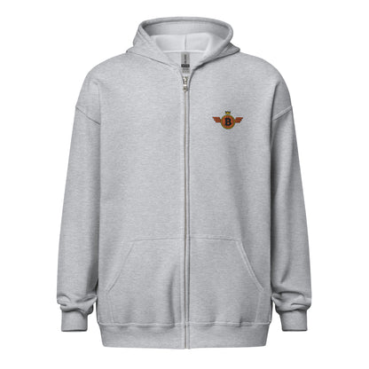 Bitcoin Orange Wings Unisex heavy blend zip hoodie