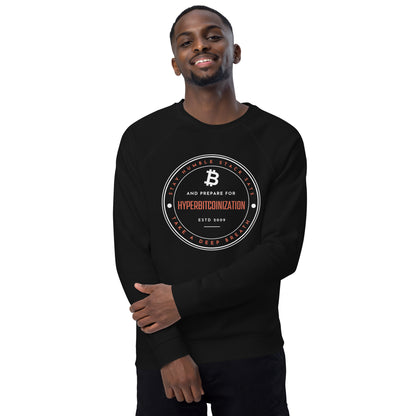 Hyperbitcoinization Unisex organic raglan sweatshirt