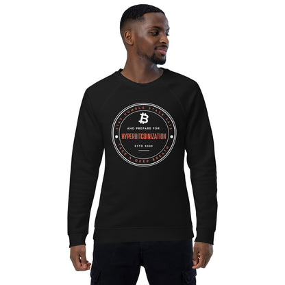 Hyperbitcoinization Unisex organic raglan sweatshirt