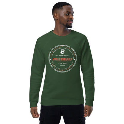 Hyperbitcoinization Unisex organic raglan sweatshirt