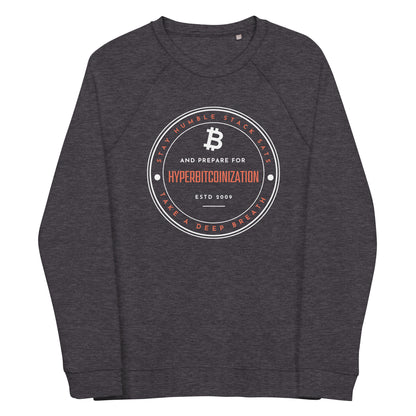 Hyperbitcoinization Unisex organic raglan sweatshirt