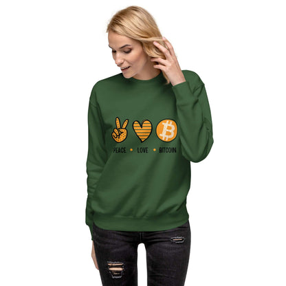 Peace, Love, Bitcoin Unisex Premium Sweatshirt