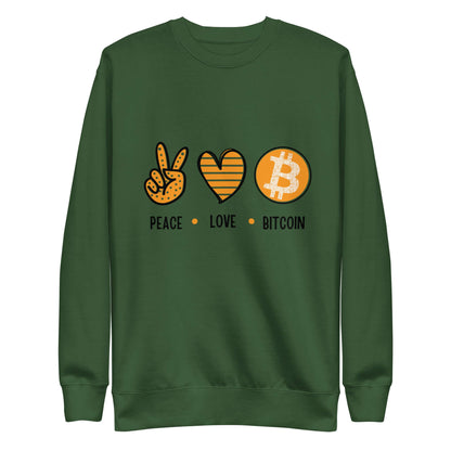 Peace, Love, Bitcoin Unisex Premium Sweatshirt