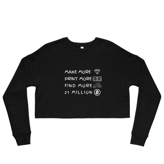 21 Million Bitcoin Crop Sweatshirt black