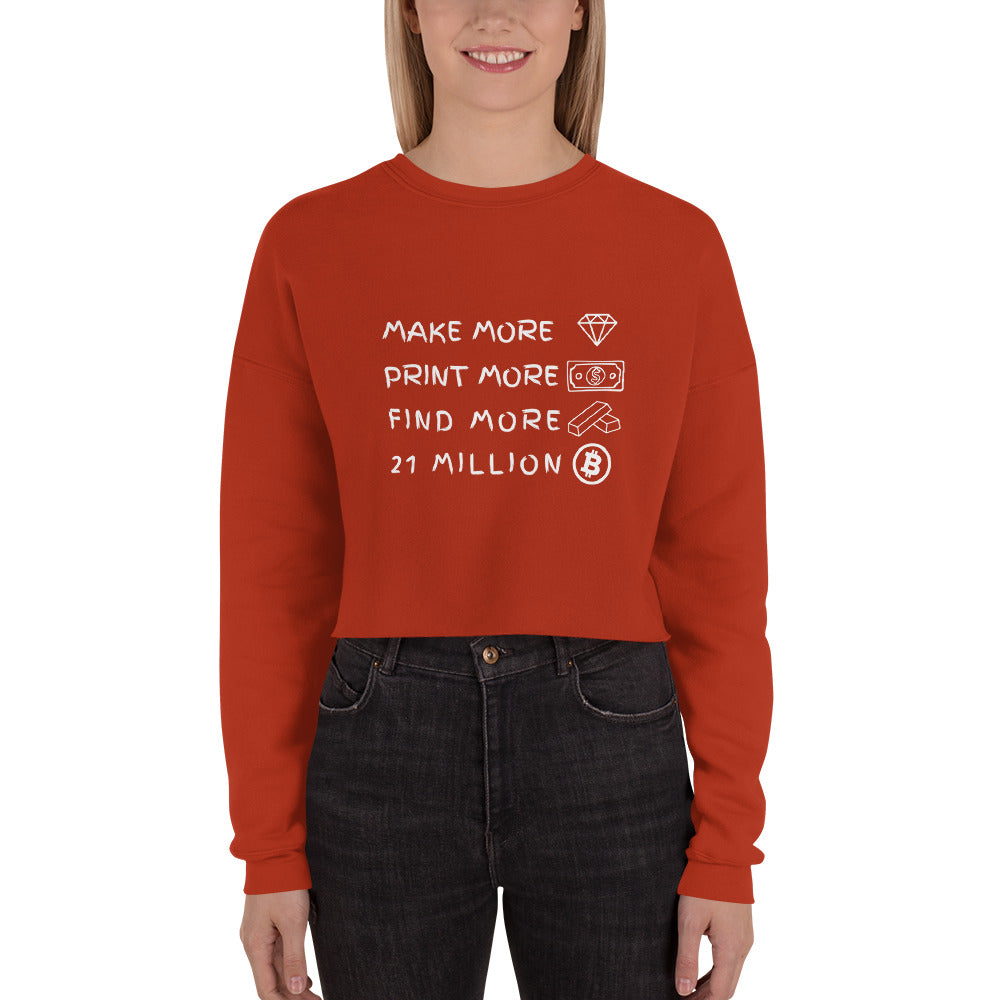 21 Million Bitcoin Crop Sweatshirt brick