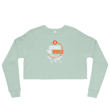 Bitcoin change the world Crop Sweatshirt