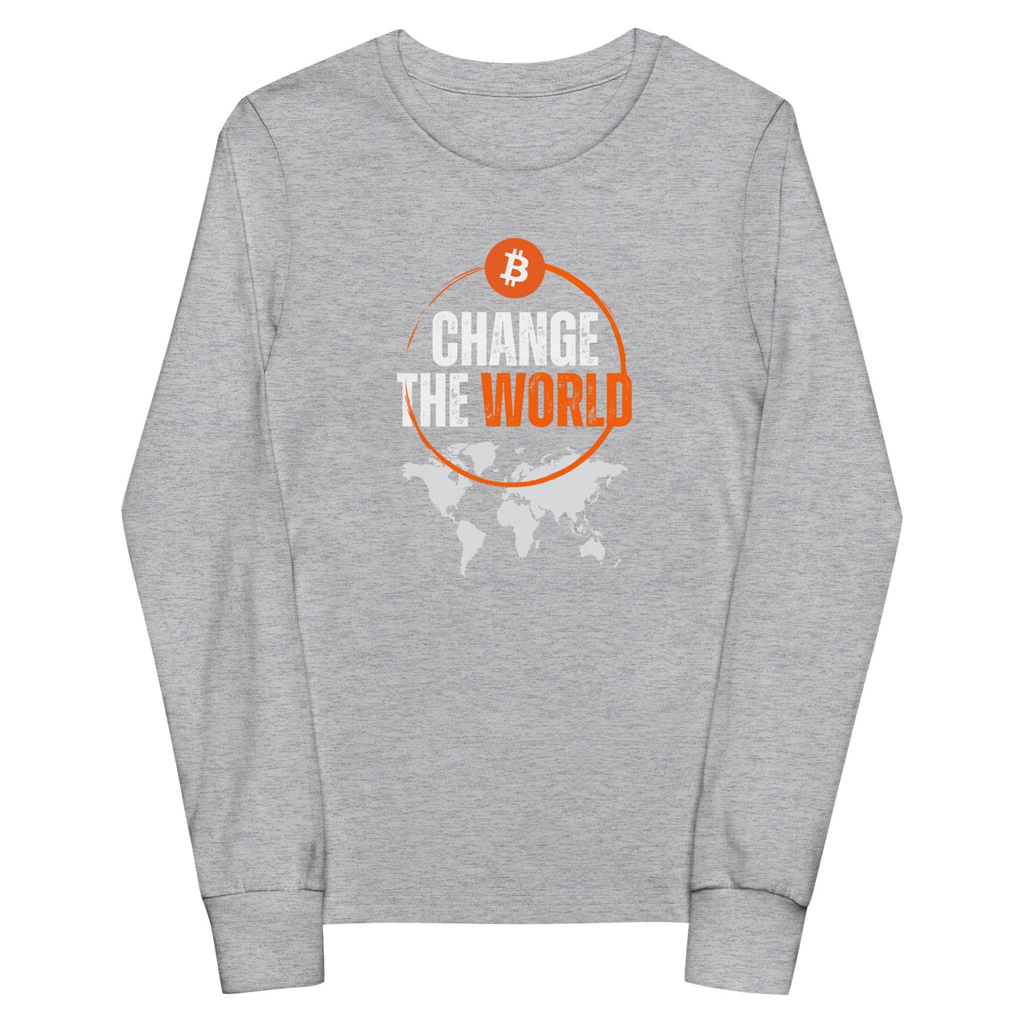 Bitcoin change the world Youth long sleeve tee