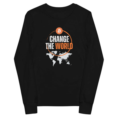 Bitcoin change the world Youth long sleeve tee